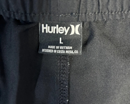Hurley Men's Black Drawstring Athletic Board Shorts