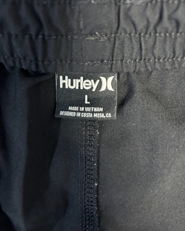 Hurley Men's Black Drawstring Athletic Board Shorts