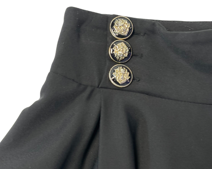 Salkim Black Embellished High-Low Flared Skirt