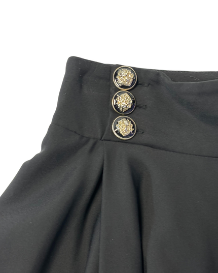 Salkim Black Embellished High-Low Flared Skirt