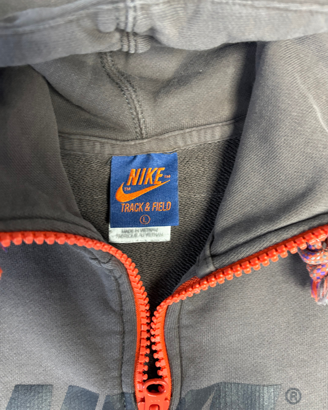 Nike Grey Track & Field Half-Zip Logo Hoodie