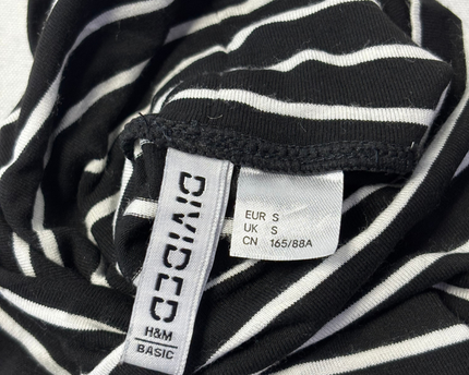 H&M Black/White Striped Turtleneck Long Sleeve Top