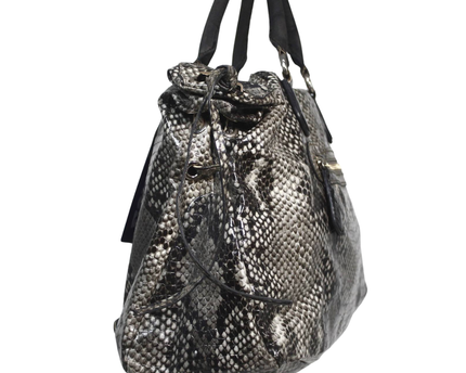 Guess Grey/Black Snakeskin Pattern Satchel Handbag