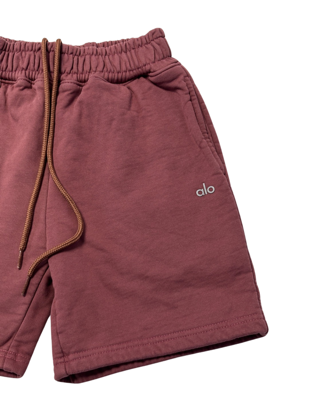Alo Maroon Drawstring Sweat Shorts