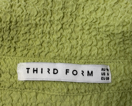 Third Form Green Textured Knot Front Top