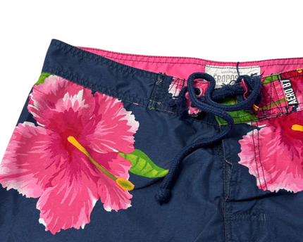 Aeropostale Navy/Pink Floral Print Board Shorts