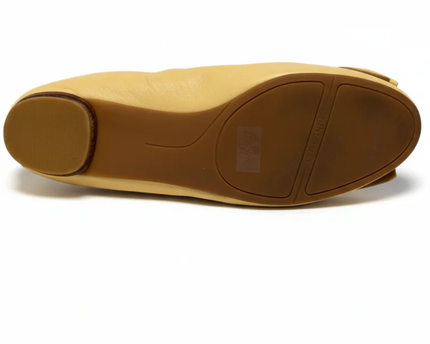 Nine West Yellow Leather Fernadett Ballet Flats