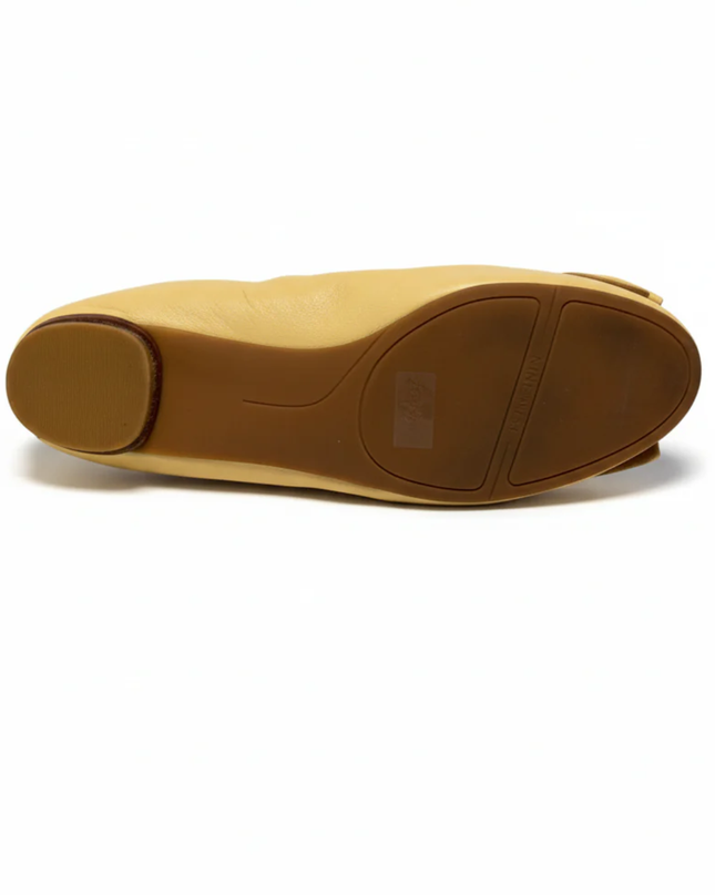 Nine West Yellow Leather Fernadett Ballet Flats