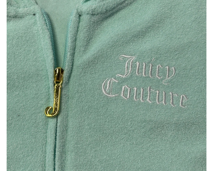 Juicy Couture Mint Green Terry Cloth Zip-Up Hoodie