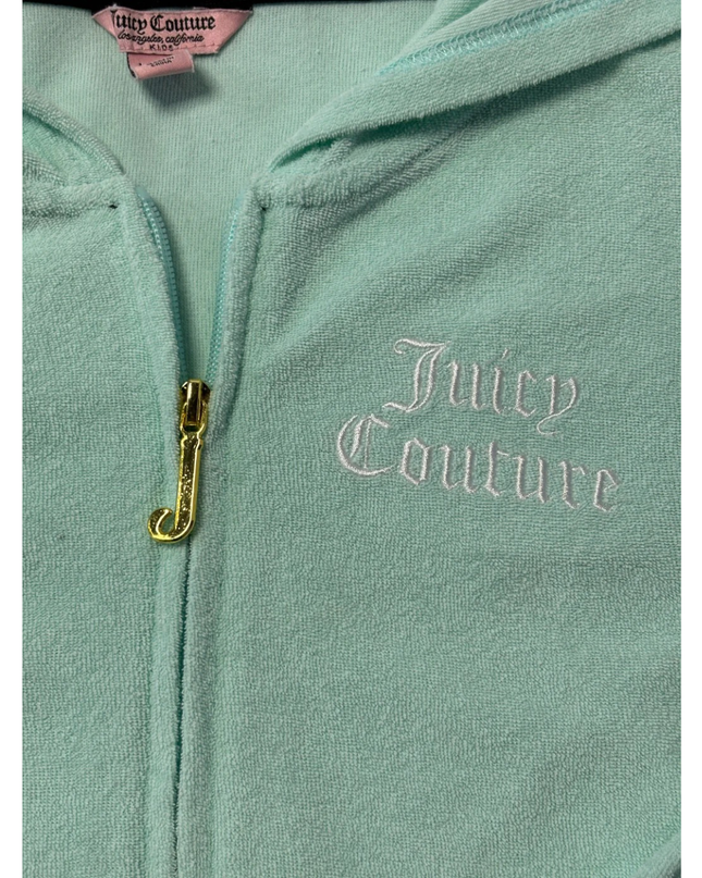 Juicy Couture Mint Green Terry Cloth Zip-Up Hoodie
