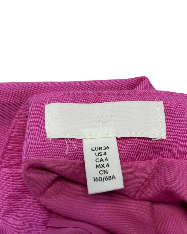 H&M Pink Textured Mini Skirt with Side Slit