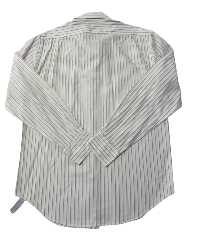 Massimo Dutti White/Purple Striped Cotton Dress Shirt