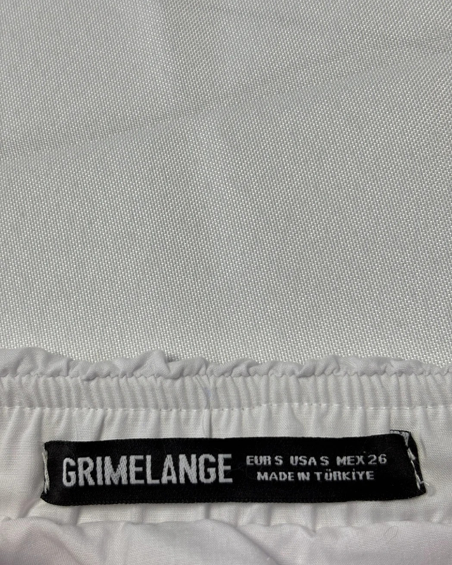 Grimelange White Cotton Puff Bubble Skirt