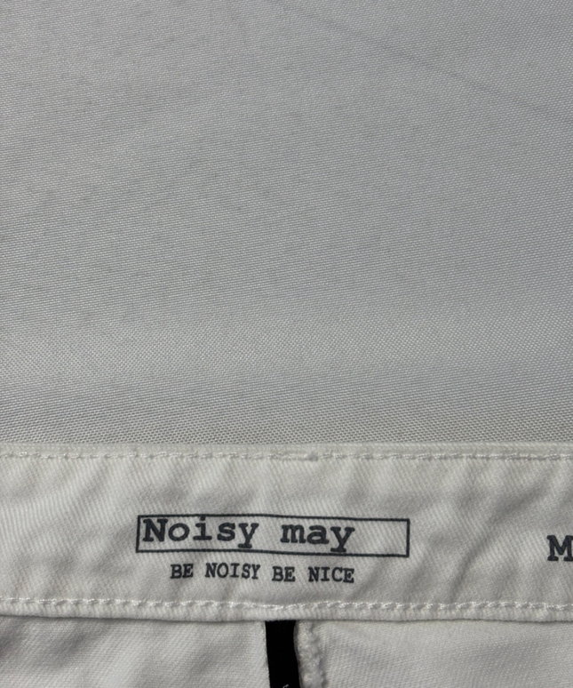 Noisy May White Button-Down Denim Mini Skirt