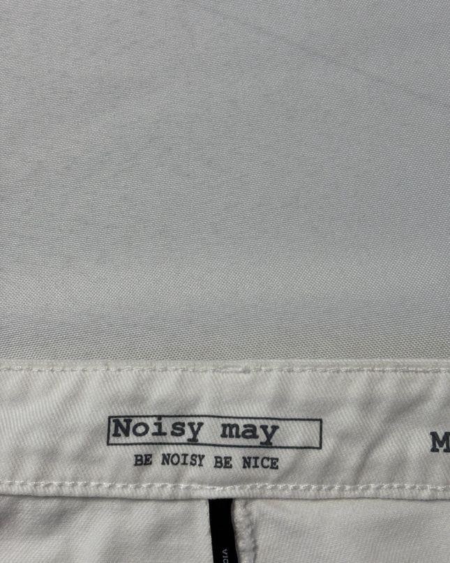 Noisy May White Button-Down Denim Mini Skirt