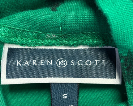 Karen Scott Green Christmas Tree Mock Neck Long Sleeve Top