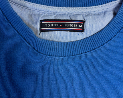 Tommy Hilfiger Blue Crewneck Ribbed Sweatshirt