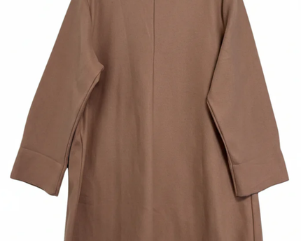 Mauve Notched Lapel Mid-Length Coat