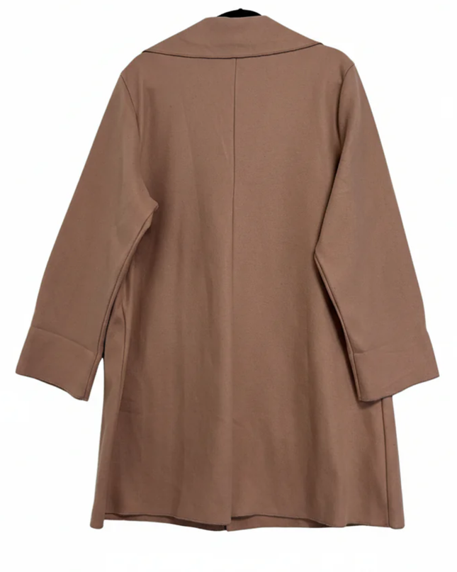 Mauve Notched Lapel Mid-Length Coat