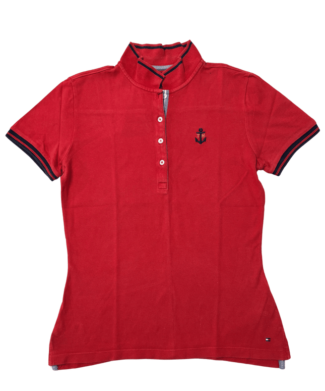 Tommy Hilfiger Anchor Logo Red Pique Polo T-Shirt