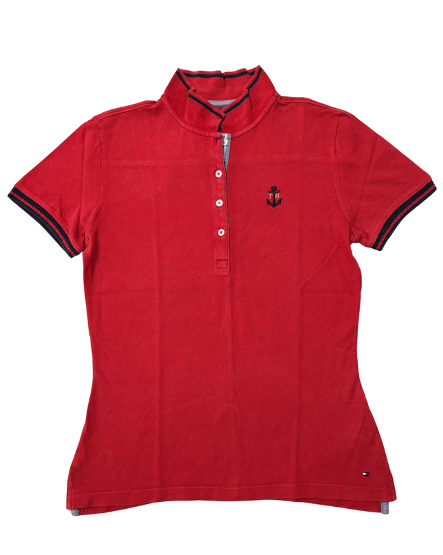Tommy Hilfiger Anchor Logo Red Pique Polo T-Shirt