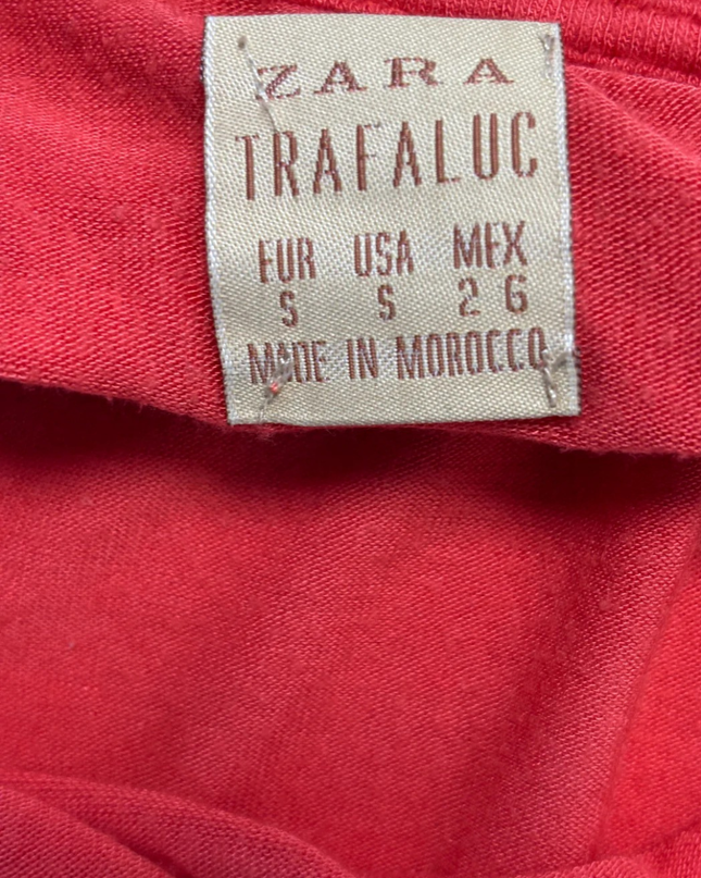 ZARA TRAFALUC Red Lightweight Knit Sweater with Elbow Patches