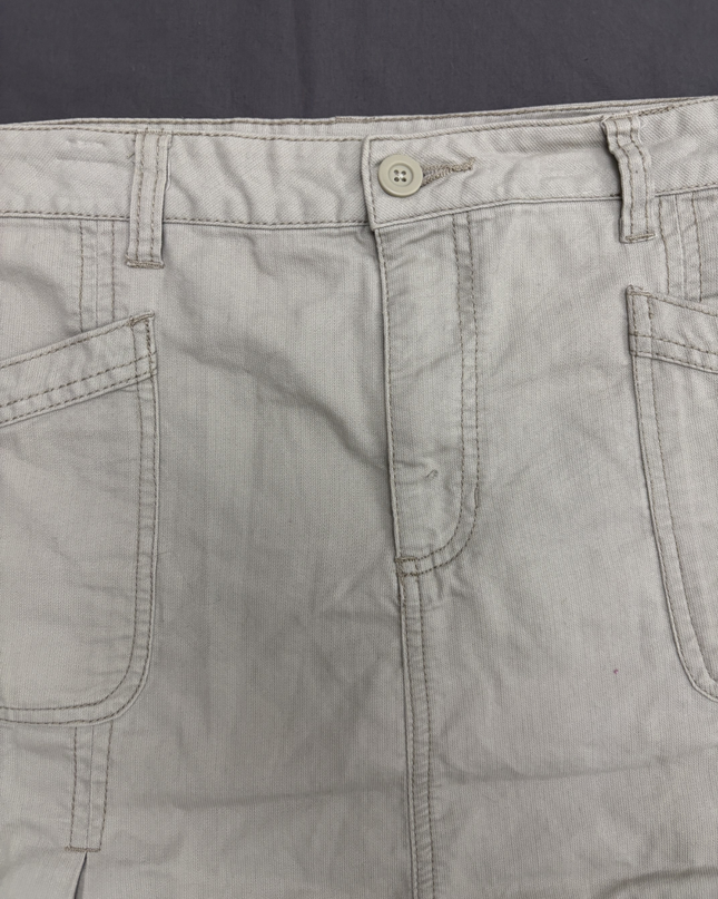 Faded Glory Originals Beige Cotton Cargo A-Line Skirt - XL