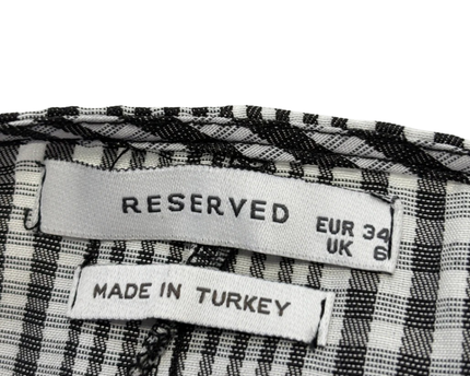 Reserved Black and White Gingham Wrap Blouse
