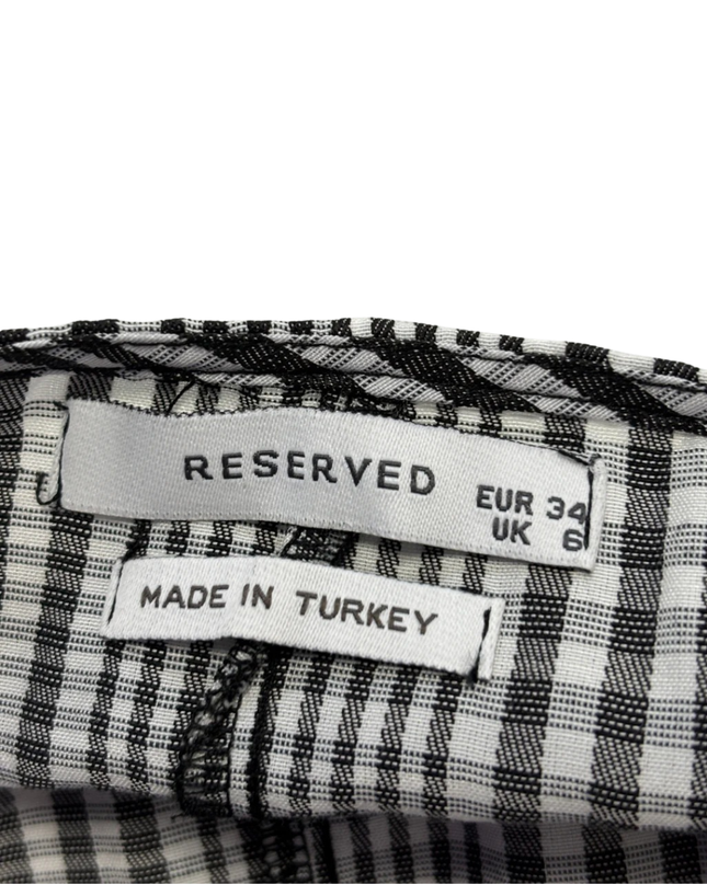 Reserved Black and White Gingham Wrap Blouse