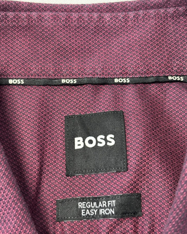BOSS Purple Regular Fit Easy Iron Shirt
