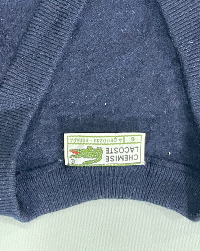Lacoste Navy V-Neck Knit Sweater