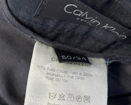 Calvin Klein Collection Men's Black Cotton Tailored Pants