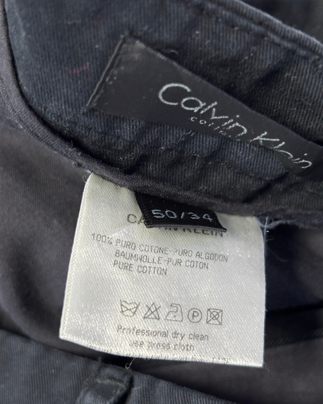 Calvin Klein Collection Men's Black Cotton Tailored Pants