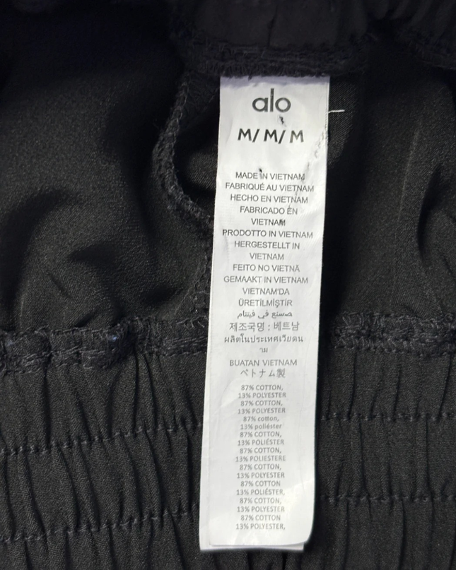 Alo Black Drawstring Cotton-Blend Sports Shorts