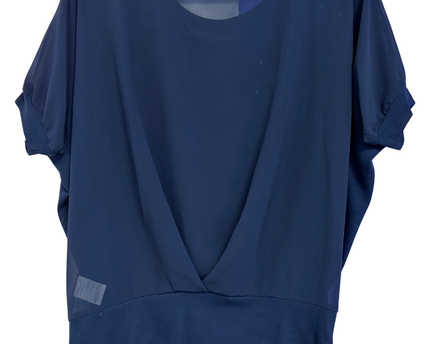 Voulez Vous Navy Blue Studded Dolman Sleeve Draped Top