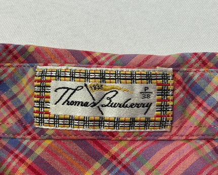 Thomas Burberry Pink Plaid Long Sleeve Button-Down Shirt