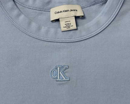 Calvin Klein Blue Ribbed Logo Tank Top