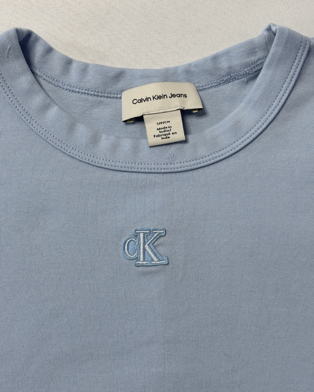 Calvin Klein Blue Ribbed Logo Tank Top