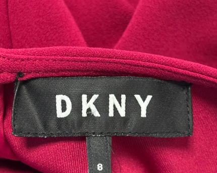 DKNY Magenta Asymmetrical Hem Sleeveless Dress