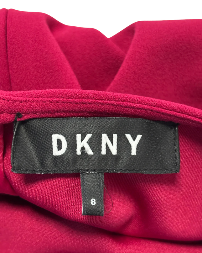 DKNY Magenta Asymmetrical Hem Sleeveless Dress