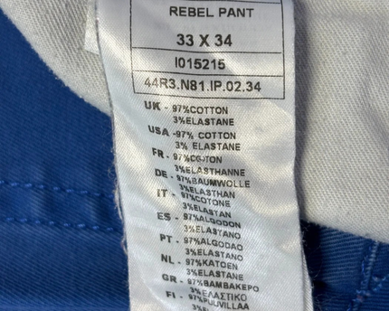 Carhartt Blue Rebel Pant Slim Fit Chinos