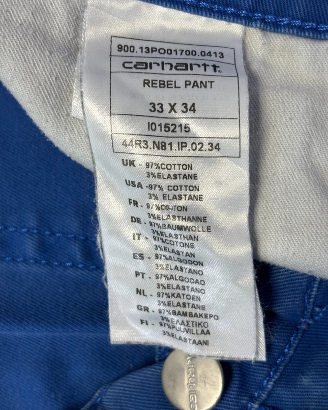 Carhartt Blue Rebel Pant Slim Fit Chinos