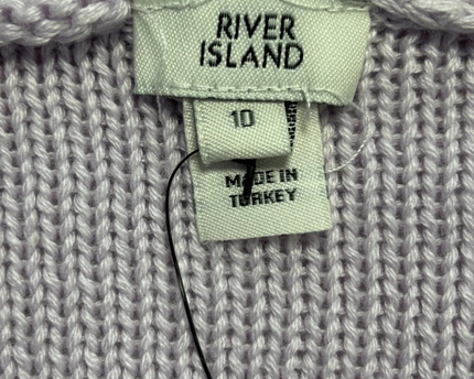 River Island Purple Cable Knit Jewel Button Peplum Cardigan W/Tags