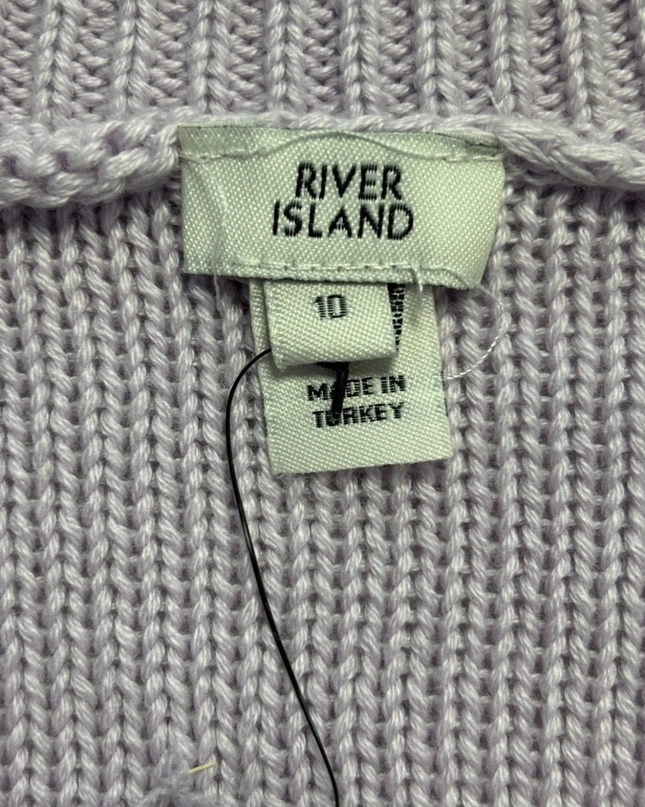 River Island Purple Cable Knit Jewel Button Peplum Cardigan W/Tags