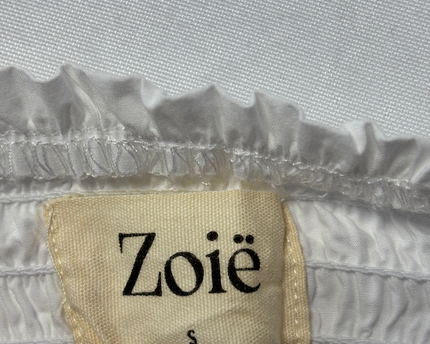 Zoie White Pleated Tie-Shoulder Crop Top