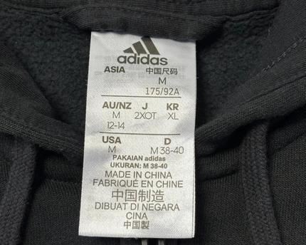 Adidas Black 3-Stripes Full Zip Fleece Hoodie