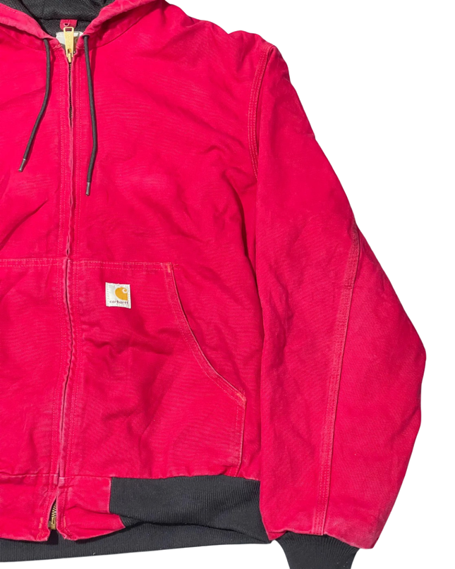 Carhartt Red Canvas Hooded Active Jacket