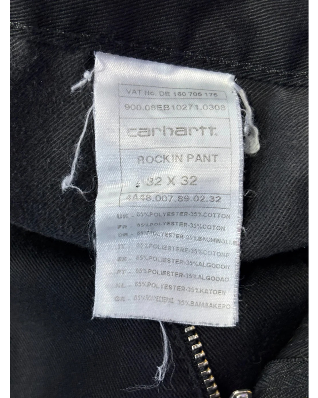 Carhartt Black Rockin Pant Straight Leg Trousers