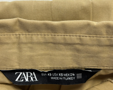 Zara Khaki Utility Safari Mini Dress