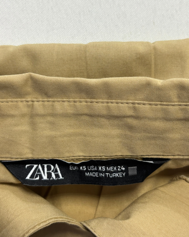 Zara Khaki Utility Safari Mini Dress